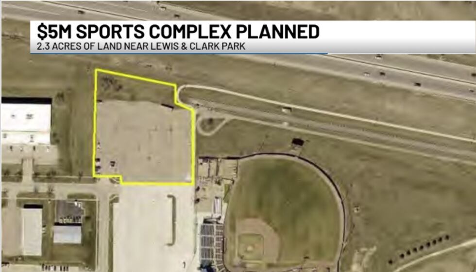 This map shows the area of land where plans to build the complex is.