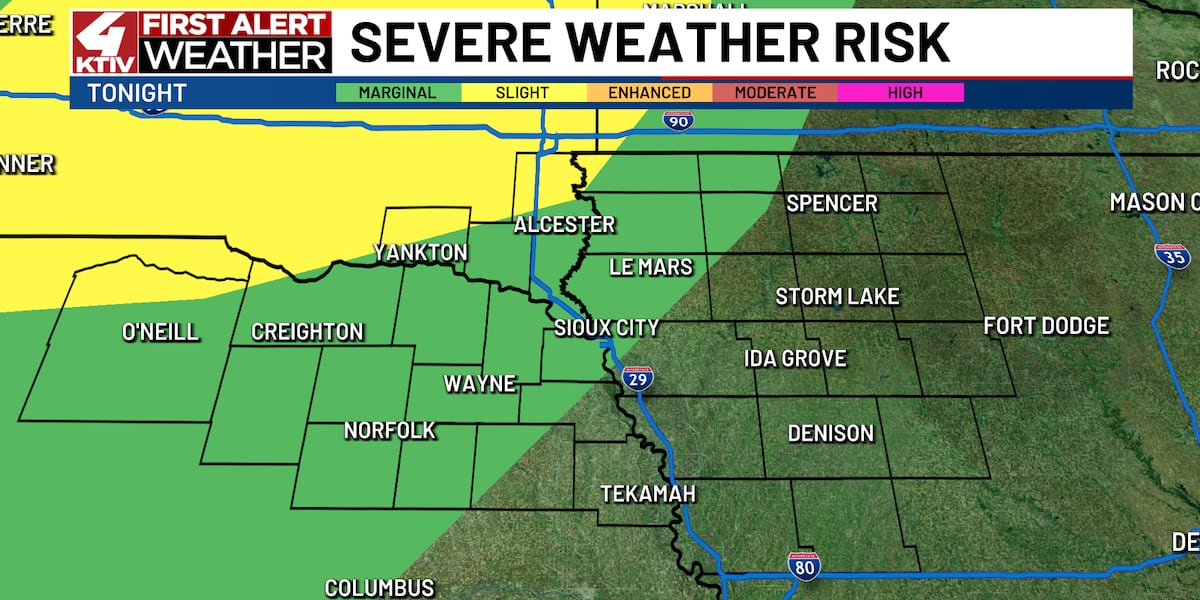 Strong to severe storms look to move into parts of Siouxland Wednesday night