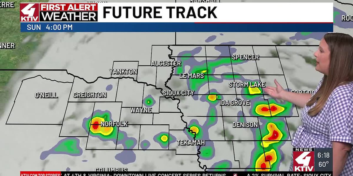 Hot Saturday with t-storm chances increasing into Sunday