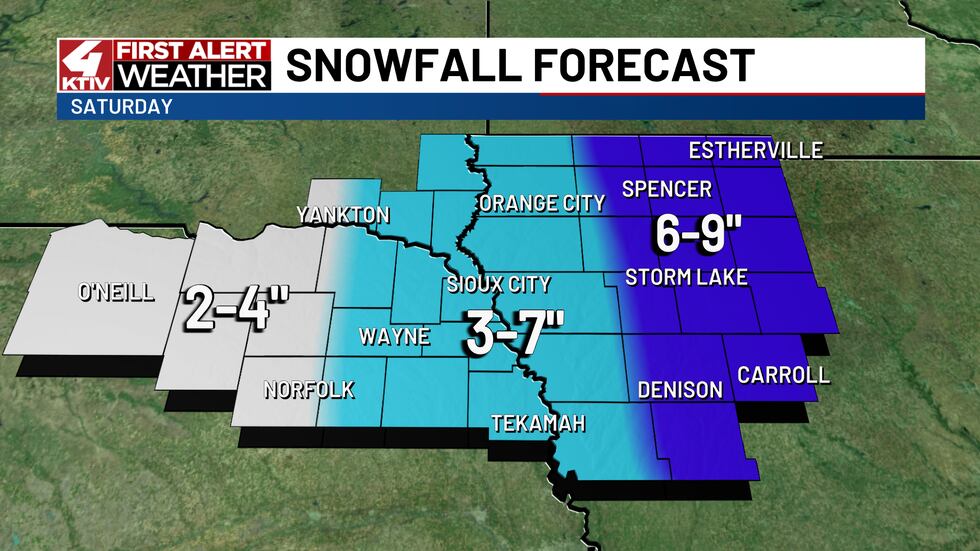 Snowfall Forecast from 5am Saturday 11/29
