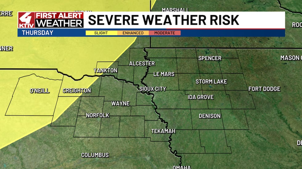 Riesgo climático severo para el jueves por la noche.