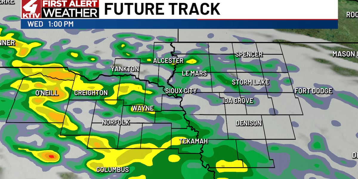 A cooler few days ahead with a couple of rain chances as well