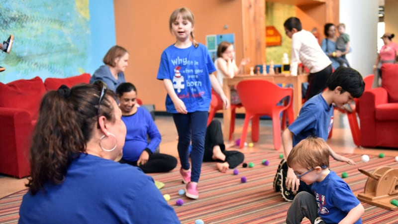 CHICAGO, IL - APRIL 08: Autism Speaks Light it Up Blue Autism Awareness Celebration at...