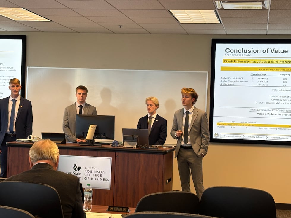 After moving into the final round, the team delivered a 25-minute business presentation,...