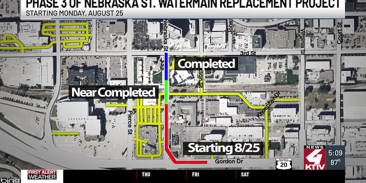 Nebraska Street Water Main Replacement Project continues to final stage